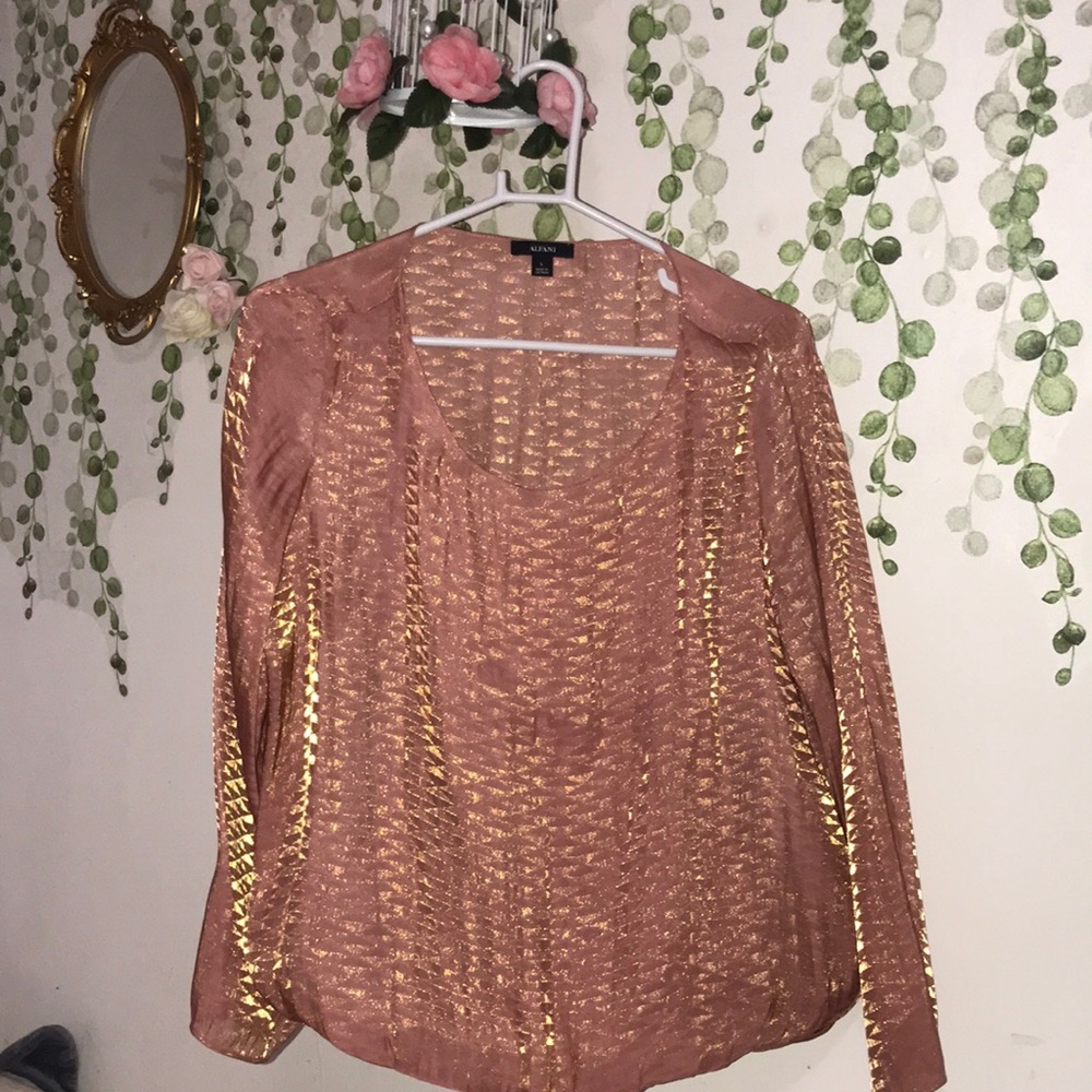 ALFANI BLOUSE MAUVE GOLD